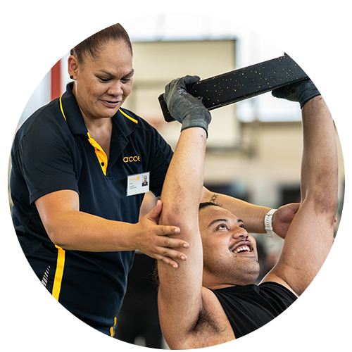 Disability in the gym lifting weights