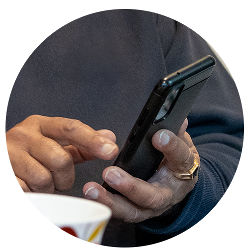 Smart phone in the hands of elderly