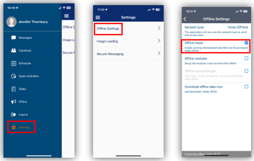 Support Worker App Offline Mode on the Alayacare mobile app
